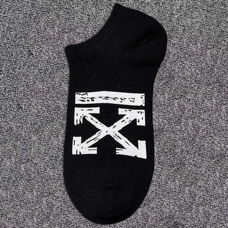 Off White Socks Short Socks Men's and Women's Basketball Sports Ankle Socks Hip Hop Socks