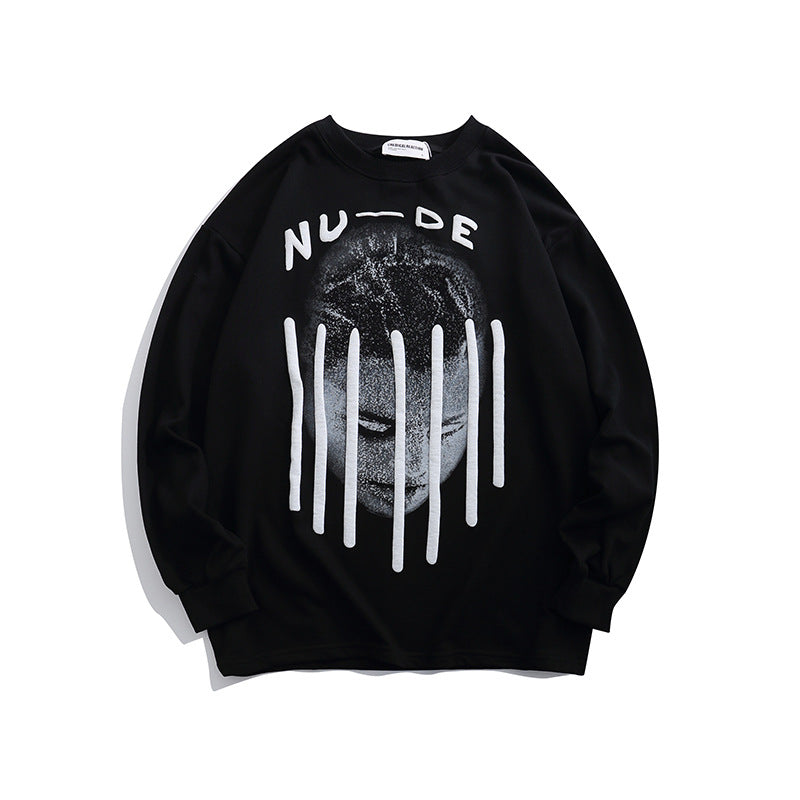 Crew Neck Sweatshirts for Men Men's Autumn Printed Long Sleeve Pullover round Neck Sweater