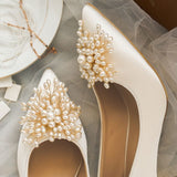 Low Heel Wedding Shoes Silk Satin Bridal Shoes Shallow Mouth High Heel Stiletto Heel