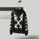 Off White Winter Hoodie Hooded Sweater Casual Zipper Long Sleeve Men'S Clothing Owt