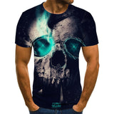 Skull T Shirt 3D Digital Printing Skull Digital Printing 3D Short Sleeve T-shirt