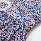 MIDI Mauve Wrap Dress Chiffon Dress for Women Summer Purple Printed Figure Flattering Short Skirt