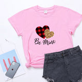 Valentine's Day T Shirts Couples Leopard Plaid Love Women's T-shirt Loose T-shirt