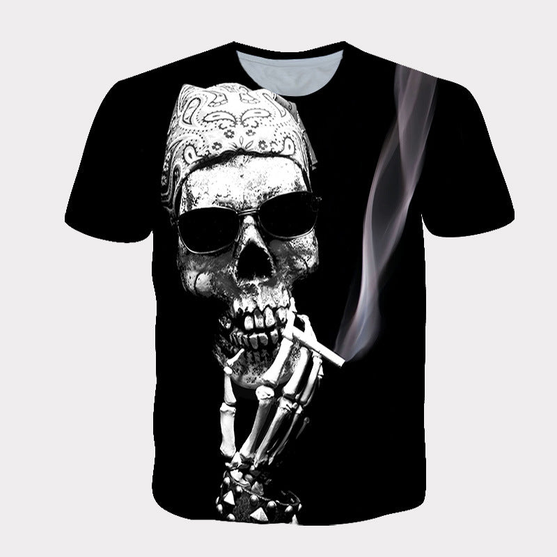 Skull T Shirt 3D Digital Printing Loose Sports