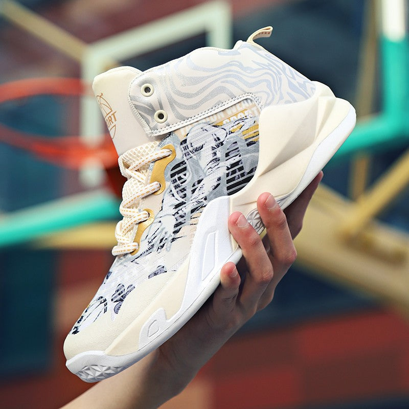 Men Basketball Shoeses High-Top Pu Men's Fashion Shoes Breathable Sports Sneakers