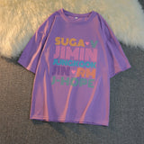 BTS Proof T Shirt Short Sleeve Korean T-shirt Bullet-Proof Youth League Member Name Peripheral Support Song-Promotion Costume Same Style Short-Sleeved T-shirt
