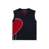 Men Sweater Hand Stitching Color Matching Sweater Waistcoat Men's Outer Wear