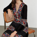 Beth Dutton Bohemian Dress Winter Autumn Maxi Dresses Women's Long Dress Embroidery