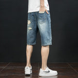 Men Jorts Men's Denim Blue Fifth Pants Vintage Shorts