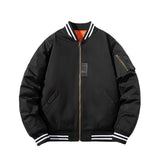 Varsity Jacket Baseball Uniform Men'S Solid Color Casual Able