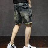 Men Jorts Denim Shorts Men's Fifth Jeans Loose Large Size Summer