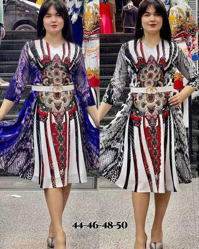 African Dashiki Dress Summer Leisure Printed Dress for Woman