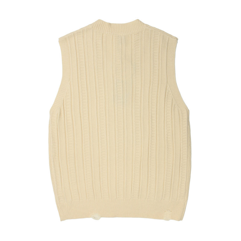 Men Sweater Vest Men's Loose V-neck Sweater Vest Coat