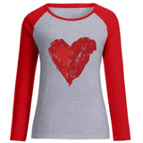 Valentine's Day T Shirt Fall Graffiti Printing Women's Top