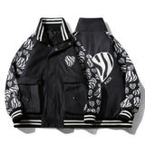 Valentine's Day Jacket Love Embroidered Stand Collar Warm Thick Casual Jacket Same Style for Men and Women Flight Jacket