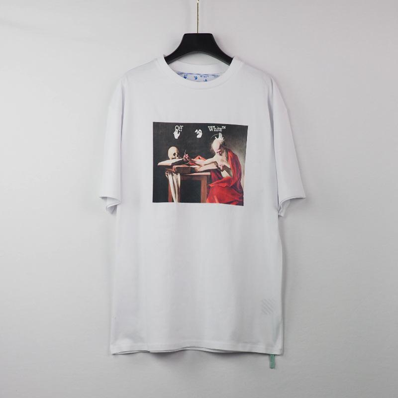 Off White T Shirt Short Sleeve Casual Large Size Tshirt Men'S Clothing Owt