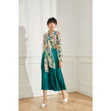 Gloria Vanderbilt Removable Streamer Long Sleeve round Neck Fairy Oil Painting Color Matching