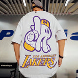 Men T-Shirts Loose Half Half Sleeve