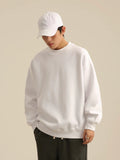 Men Sweatshirts Solid Color round Neck Sweater Japanese Style Thin Loose