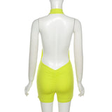 Summer Women's Sexy Backless Sleeveless Halter Sheath Tight Casual Sports Jumpsuit