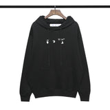 off White Hoodie Autumn and Winter Terry Hooded Loose Sweater Printed Men's and Women's Jacket