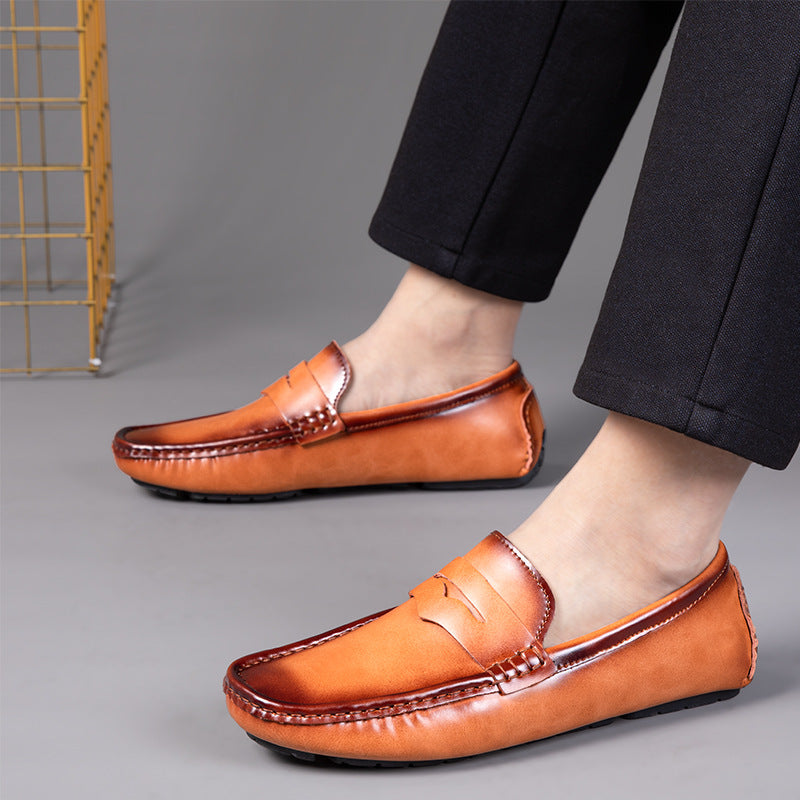 Men's Loafers Relaxedfit Slipon Loafer Men Shoes Men's Breathable Casual Shoes British Plus Size Leather Shoes