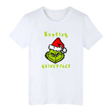 Men and Women Grinch Shirt Christmas Grinch Printed Loose Short Sleeve T-shirt