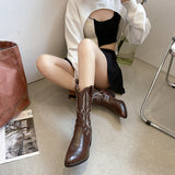 Beth Dutton Shoes Western Cowboy Knight Boots Female Embroidery Flower