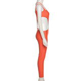 Fall Hollow Backless Sling High Waist Tight Sports Fitness Jumpsuit