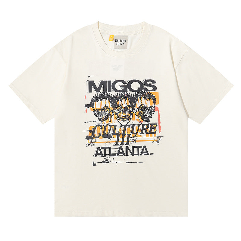 Gallery Dept T Shitrs Gilding Design Double Yarn Cotton Short Sleeve