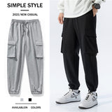 Grey Sweatpants Sports Pants Men's Loose Ankle-Tied Straight Spring and Autumn Workwear Casual Pants