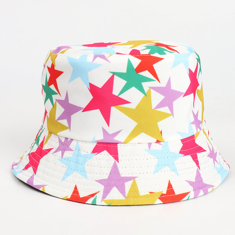 Bucket Hat Fishing Cap Cotton Print Fisherman Hat Printing Female Outdoor Casual Sun Hat