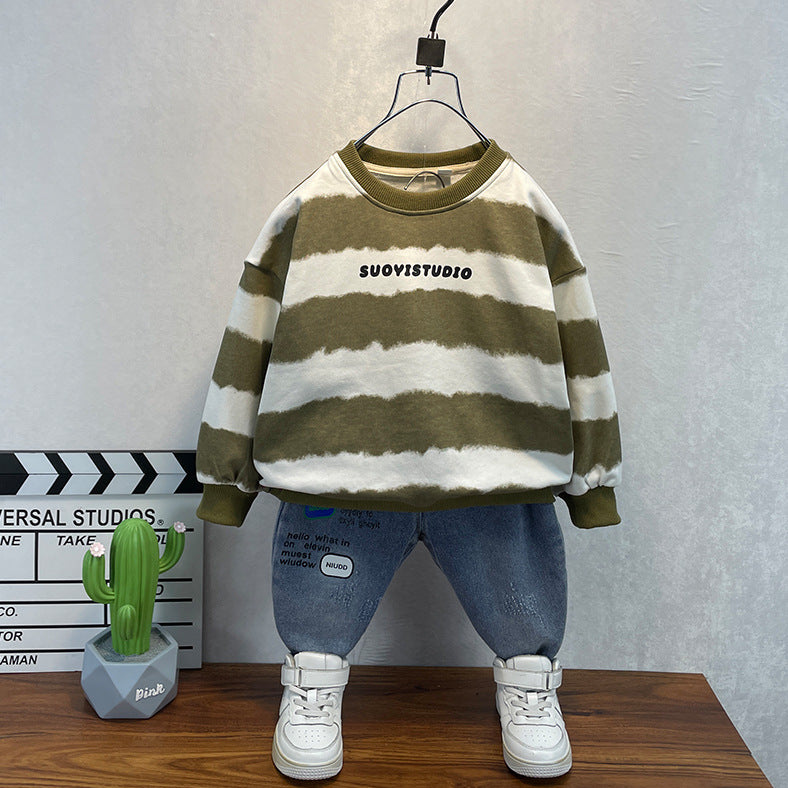 Toddler Boys Sweater Boys' Suit Spring and Autumn Autumn Clothes Clothes
