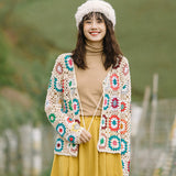 Coachella Music Festival Outfits Knitwear Hollow out Coat Long Sleeve Top