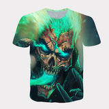 Skull T Shirt 3D Digital Printing Loose Sports