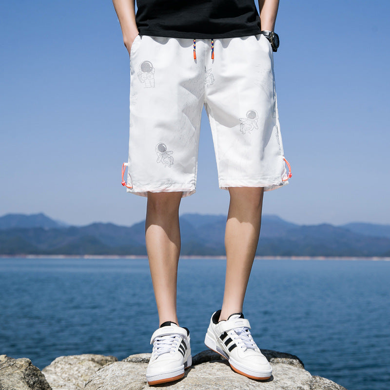 Men's White Shorts Summer Men's Casual Shorts Men's Casual Loose