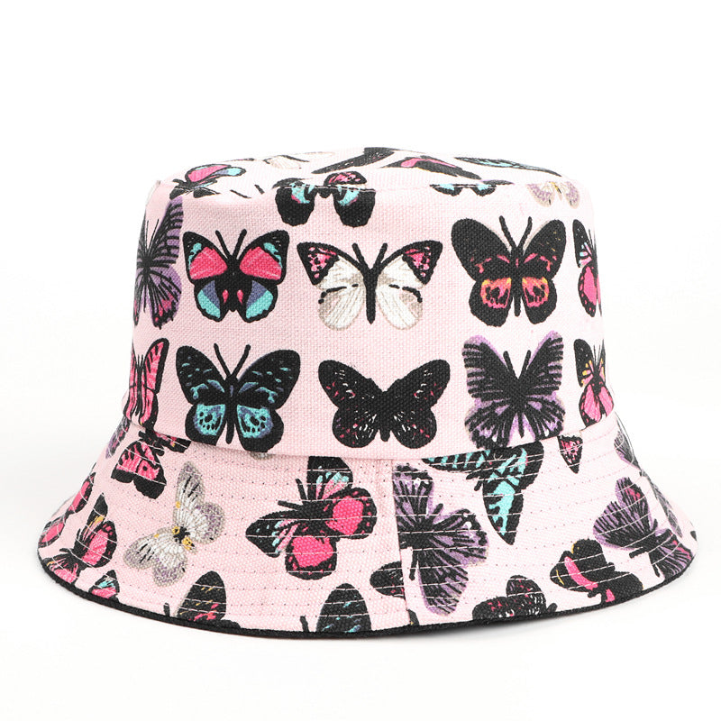 Bucket Hat Fishing Cap Cotton Print Fisherman Hat Bucket Hat Female Summer Printing Sun Hat