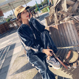 Velour Tracksuit Fashion Casual Baseball Uniform Two-Piece Set