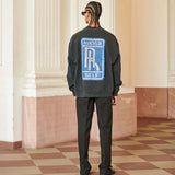 Askyurself Hoodie Wash Old Crack Terry round Neck Sweater