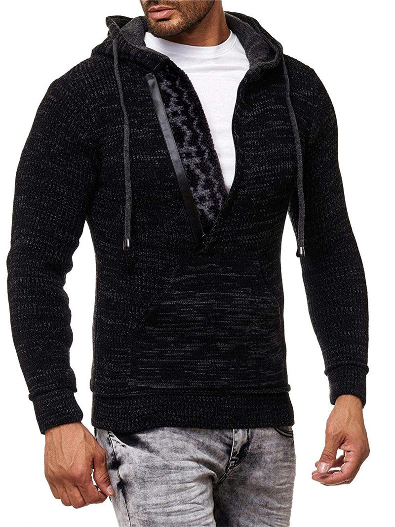 Baja Hoodie Oblique Zipper Hooded Christmas Sweater Knitwear
