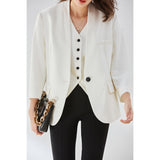 Gloria Vanderbilt Loose Wide Shoulder Wide Version 3/4 Sleeve V-neck