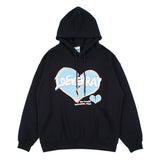 Man Fall Outfits Love Printed Hoodie Autumn and Winter Loose Pullover Sports Hoodie