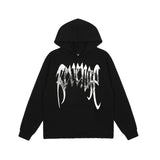 Revenge Hoodie Autumn and Winter Fingerprint Printing Velvet Padded Hooded Sweatshirt