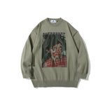 Man Fall Outfits Vintage Sweater Men's and Women's High Street Fashion Brand Pullover Sweater Top