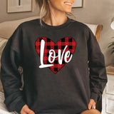 Valentine's Day T Shirt Sweater Love Heart Printing Fleece-Lined Sweater