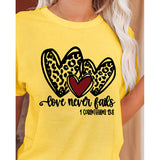 Valentine's Day T Shirts Couples Summer Women's round Neck Short Sleeve T-shirt Women's Printed Top