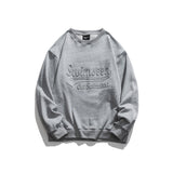 Man Fall Fall Letters Crew Neck Sweater Coat Solid Color Simple Pullover