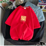 Men T-Shirts Printed Loose Half Sleeve