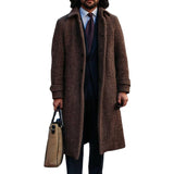 Men Winter Coats Man Fall Outfits Coat Solid Color Loose Long Men 'S Woolen Coat