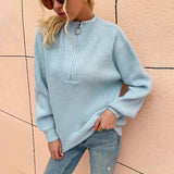 Women Pullover Knit Sweater Women's Autumn and Winter Knitwear Lantern Sleeve Sweater